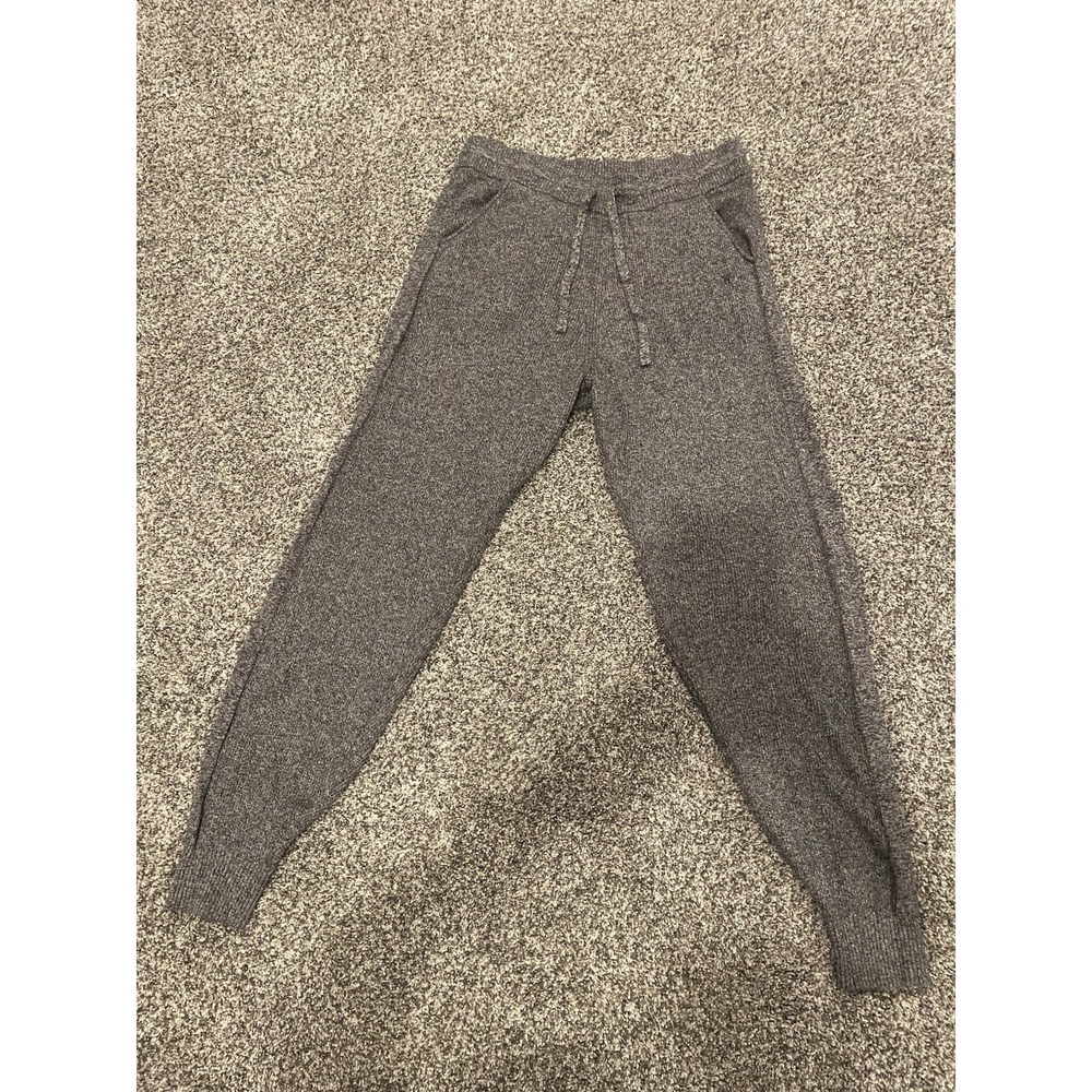 Tommy John Ribbed Knit Jogger Pants Medium Gray Heather Drawstring Lounge